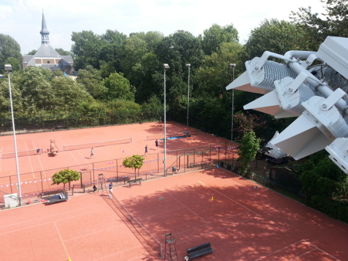 Led verlichting sport | tennis buiten bovenaanzicht