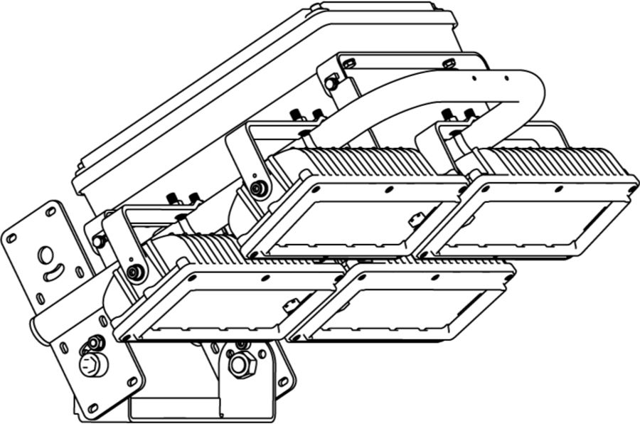 Lumosa product | LED verlichting | zwart technische tekening armatuur