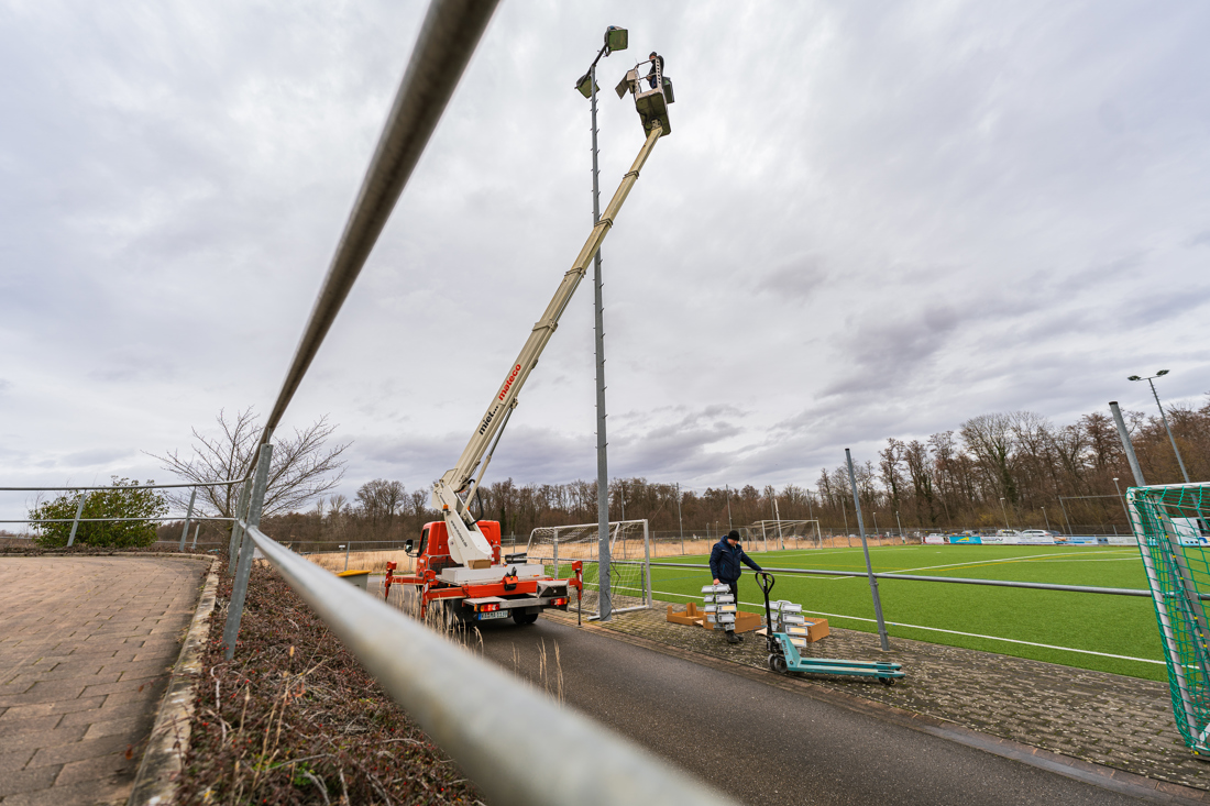 SV Gottenheim metal halide to LED retrofit installation