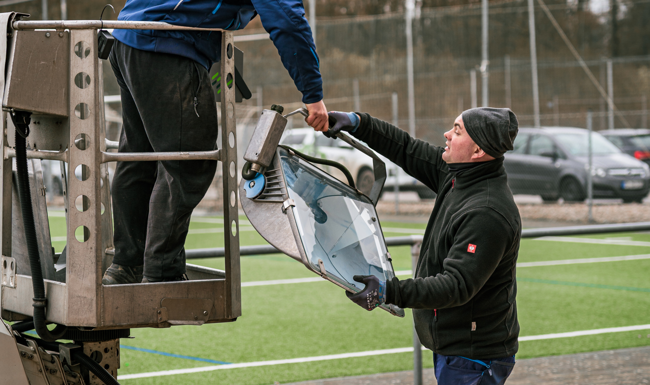 SV Gottenheim sports lighting retrofit installation