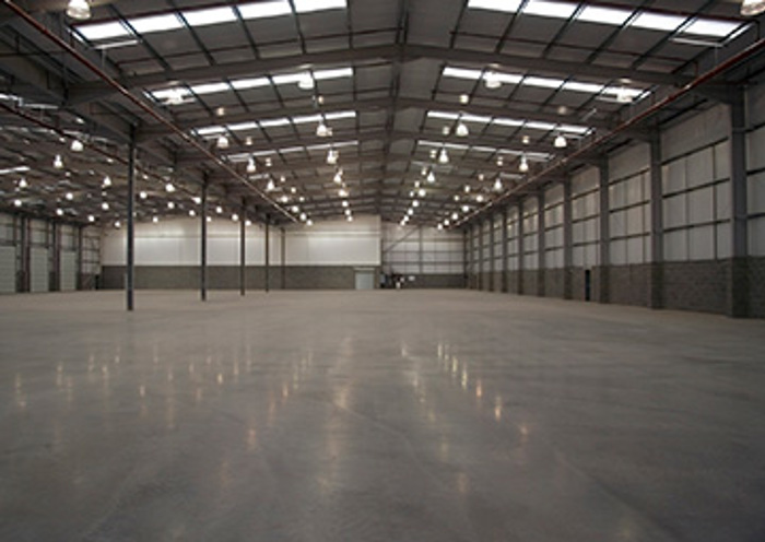 Led verlichting industrie lege hal