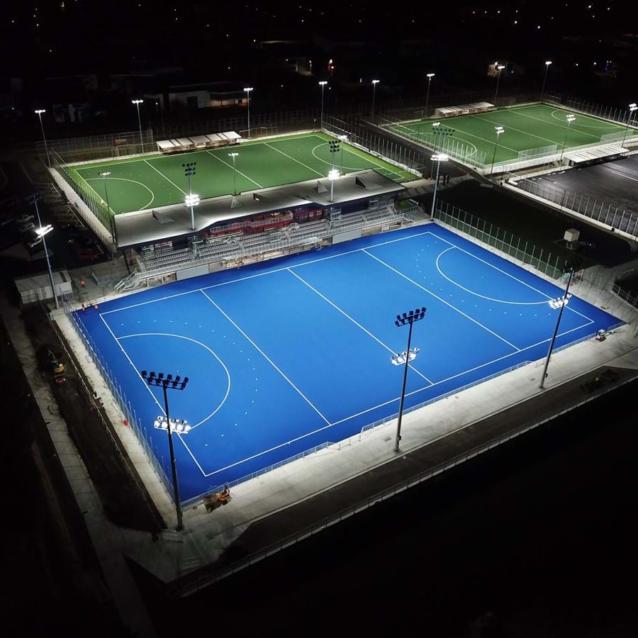 NZ North Harbour LED Lighting Sport Hockey Stadium Drone