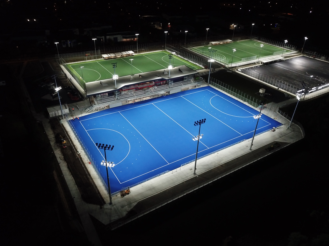 NZ North Harbour LED Lighting Sport Hockey Stadium Drone